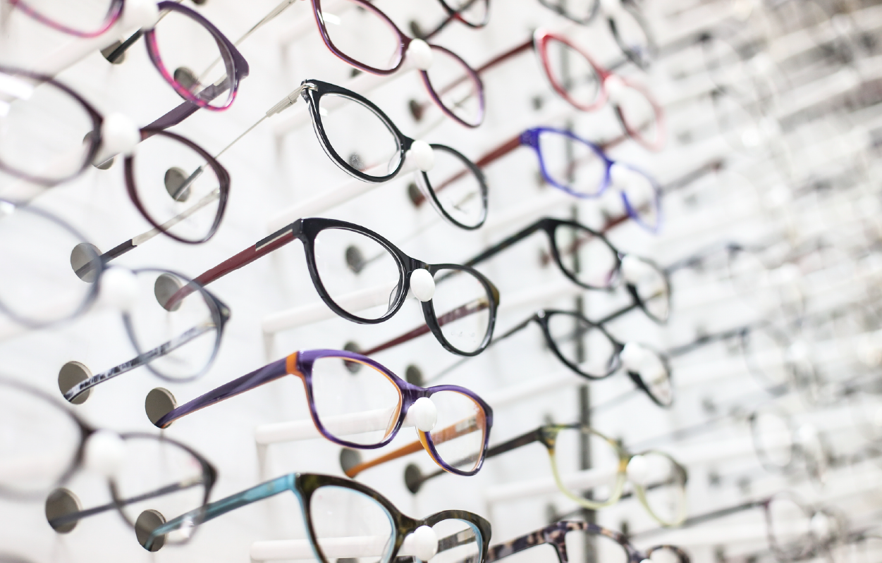 Eyeglasses collections on display